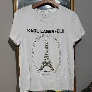 Karl Lagerfeld White Graphic T-Shirt